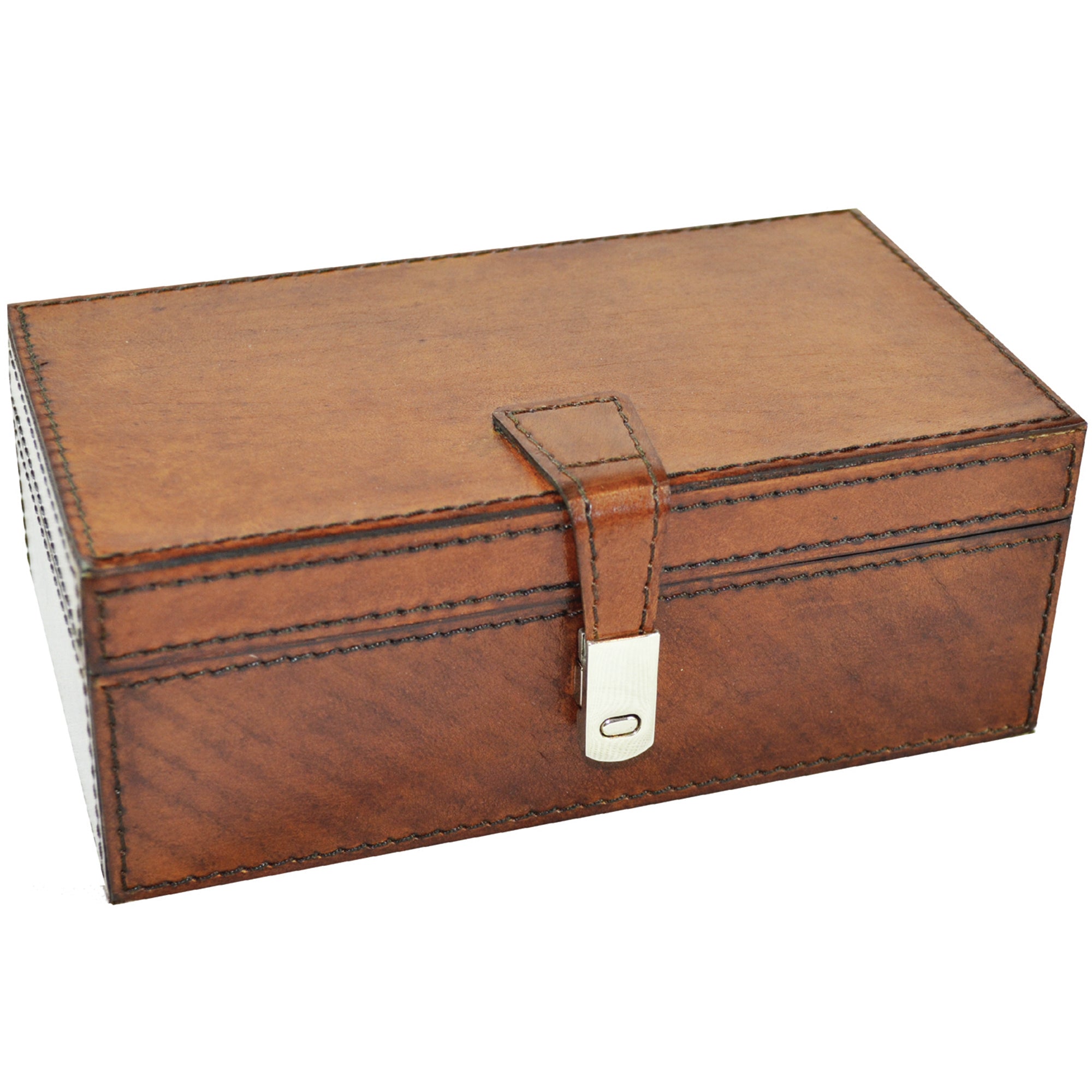 Luxe LARGE Rectangle Leather Trinket Box (Available in 4 Colors)