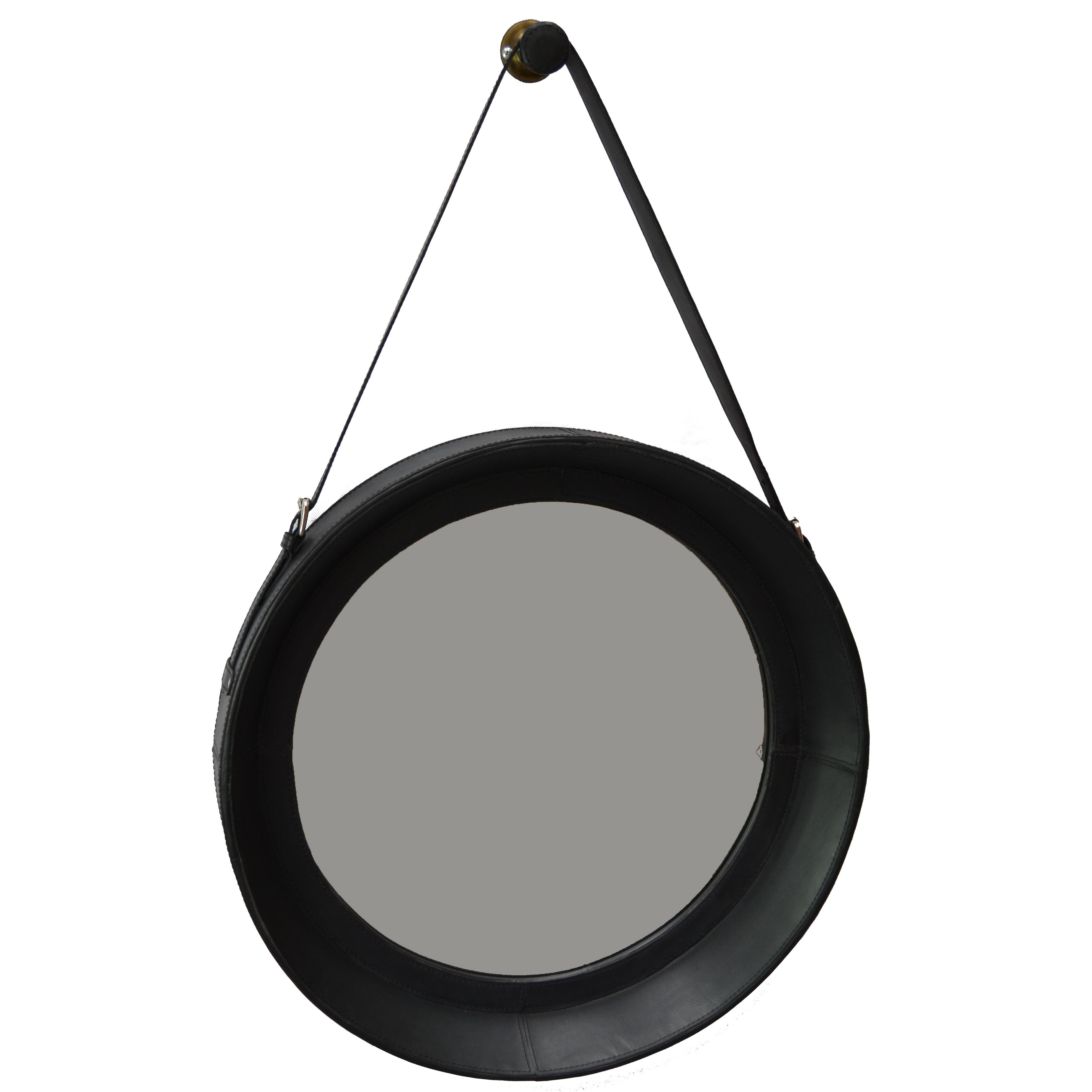 55cms Elegant Round Leather Frame Mirror (Available in 3 Colors)