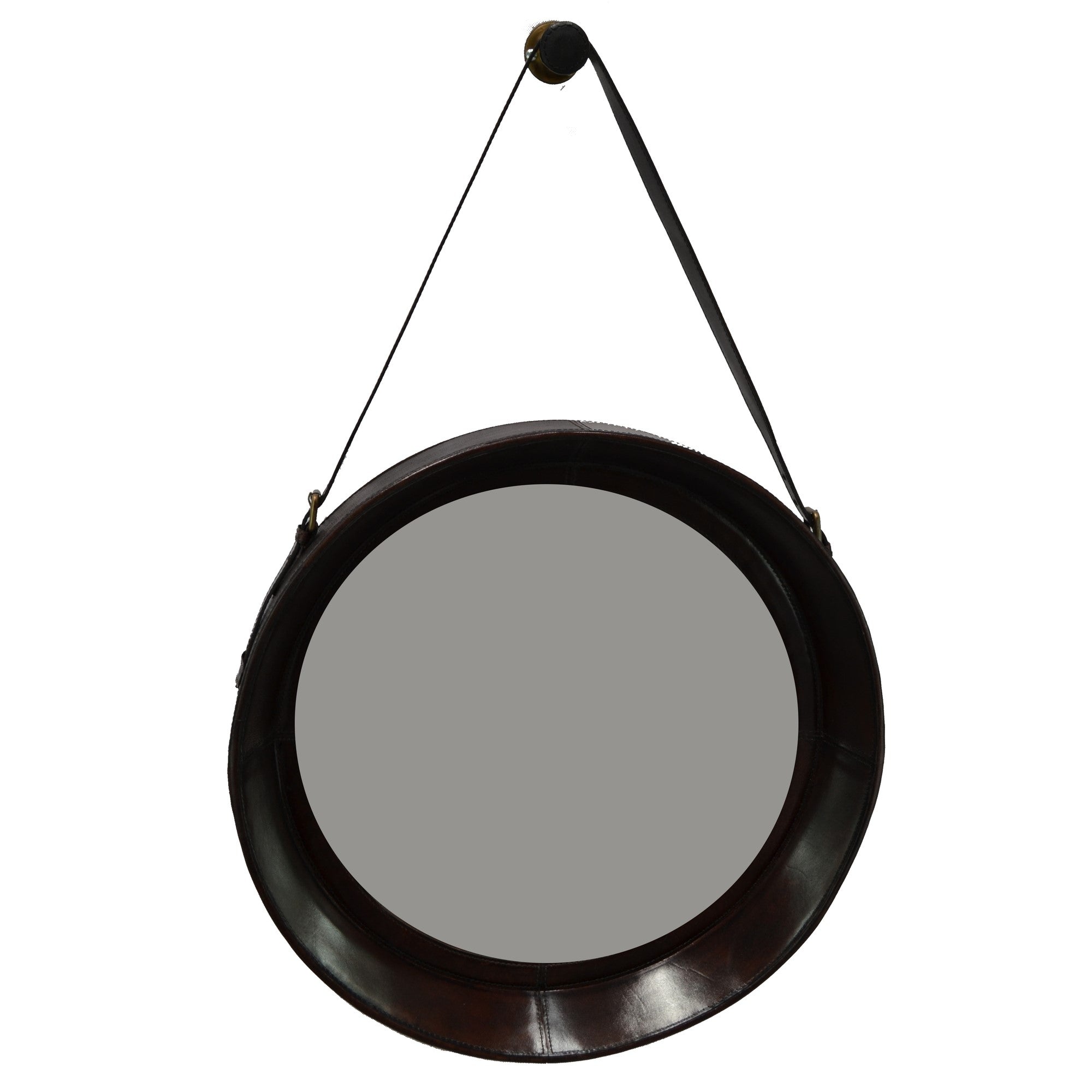 55cms Elegant Round Leather Frame Mirror (Available in 3 Colors)