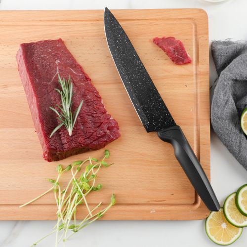 Marble Look Blade 17pc Kitchen Knife Block Set Black