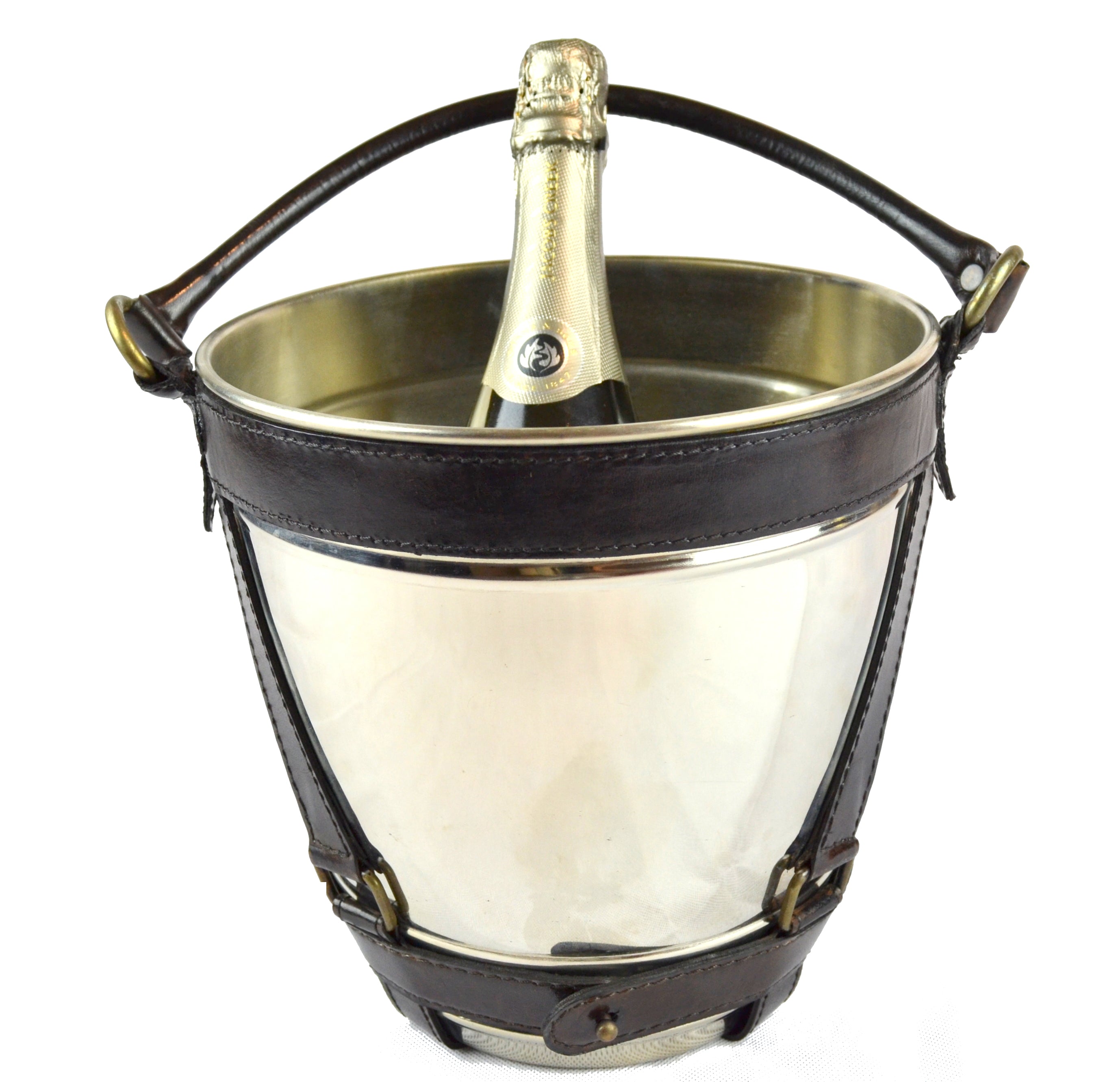 Ice Bucket With Leather Handle (Available in 2 Colors)