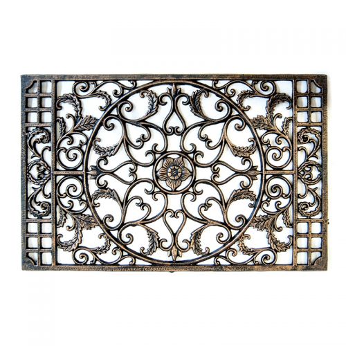 Ornate Metalwork Cast Iron Wall Plaque Rectangle