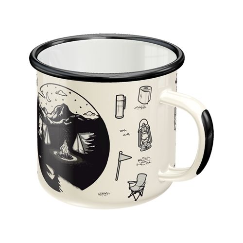 "The Mountains Are Calling" Enamel Coffee Mug