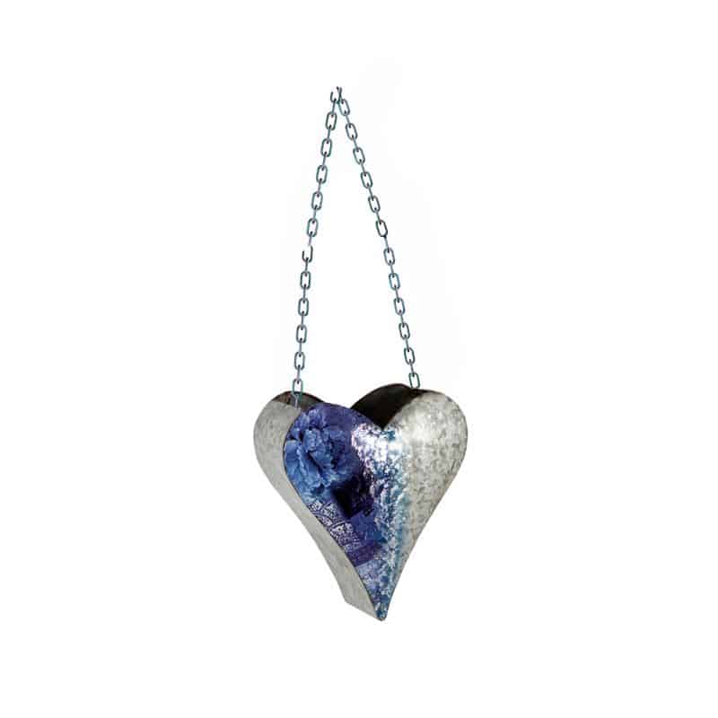 Natures Art' Blue Heart Hanging Planter Pot