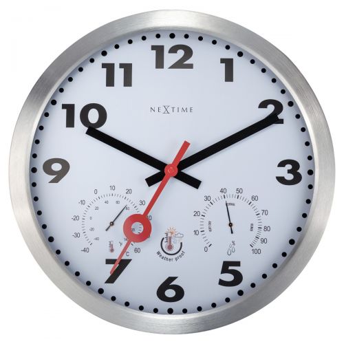 3 in 1 NeXtime Avery Outdoor Wall Clock 35cms
