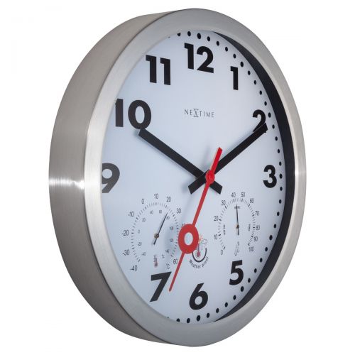 3 in 1 NeXtime Avery Outdoor Wall Clock 35cms