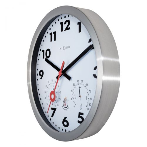 3 in 1 NeXtime Avery Outdoor Wall Clock 35cms