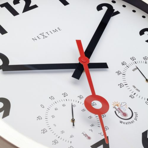 3 in 1 NeXtime Avery Outdoor Wall Clock 35cms