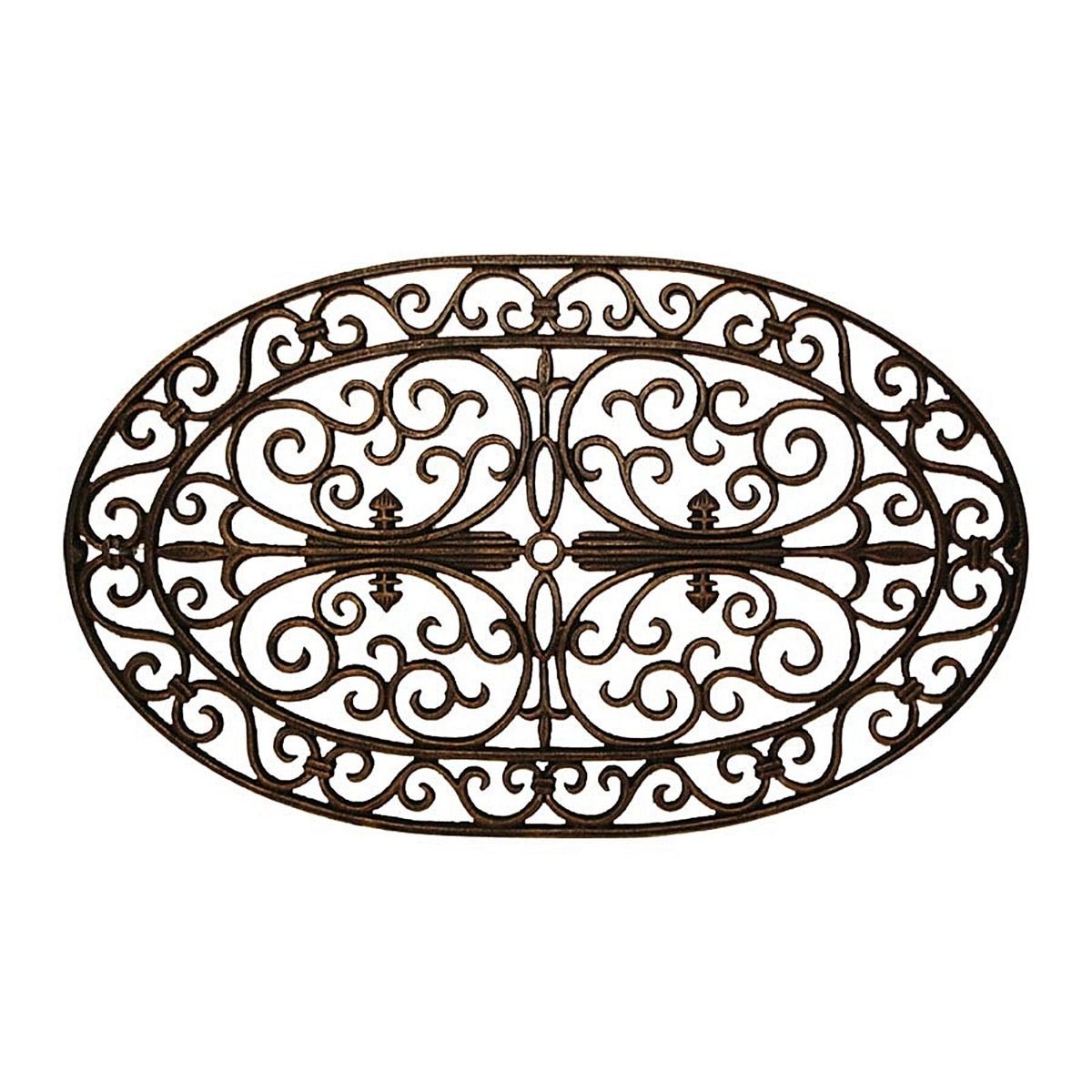 Ornate Metalwork Cast Iron Wall Plaque Oval