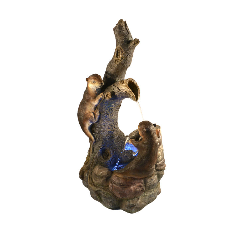 Playful Otters Patio Water Fountain