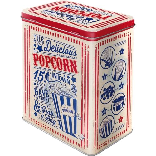 Delicious Popcorn In Town Storage Tin Box
