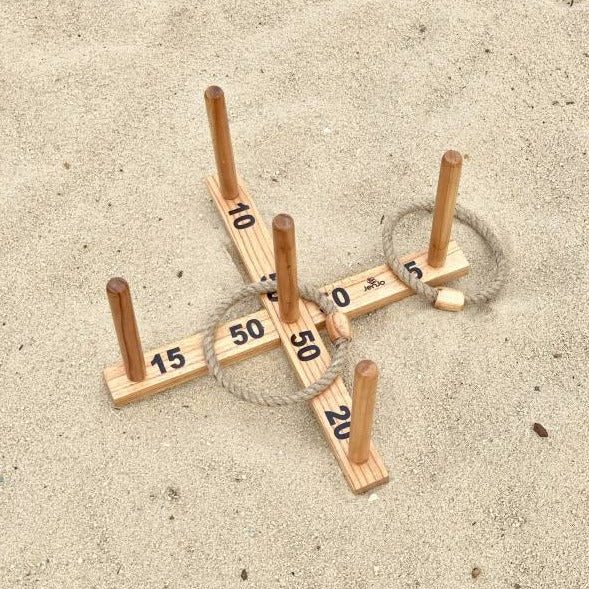 Quoits Wooden Rope Ring Toss Outdoor Game 40cm