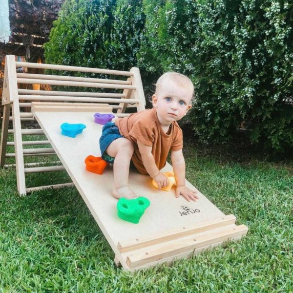 Kids Rock Climbing Wall Frame And Slide