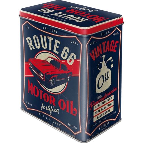 Route 66 Motor Oil Storage Tin Box