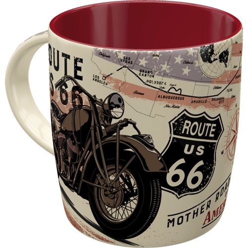 Route 66 Bike Map Ceramic Coffee Mug