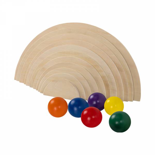 Children's Wooden Semi Circles and Balls Game