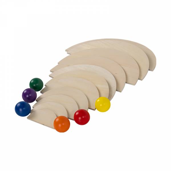 Children's Wooden Semi Circles and Balls Game