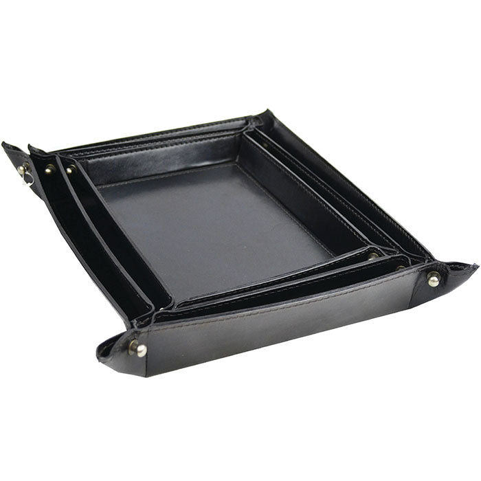 Set of 3 Rectangular Nesting Leather Trinket Trays (Available in 5 Colors)