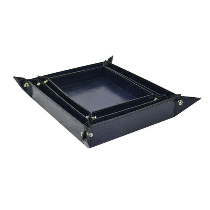 Set of 3 Rectangular Nesting Leather Trinket Trays (Available in 5 Colors)