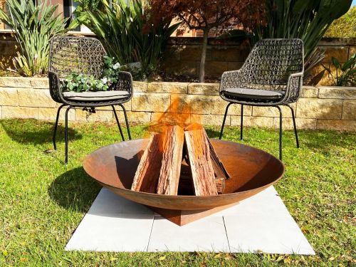 Rusty Shallow Cast Iron Fire Pit Bowl (Available in 4 Sizes)