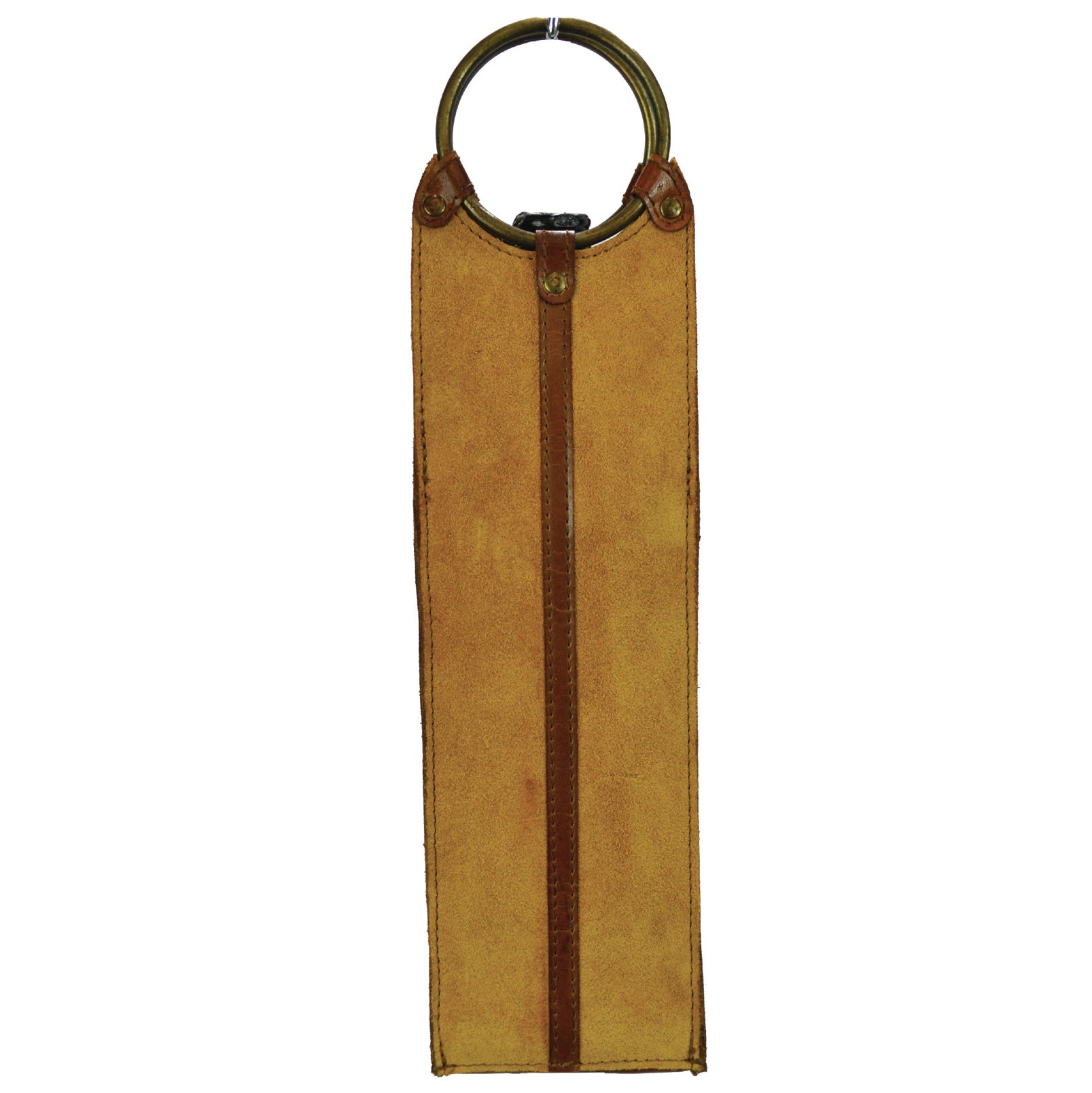 Single Wine Holder W/ Ring Handles Leather Suede (3 Colors to Choose)