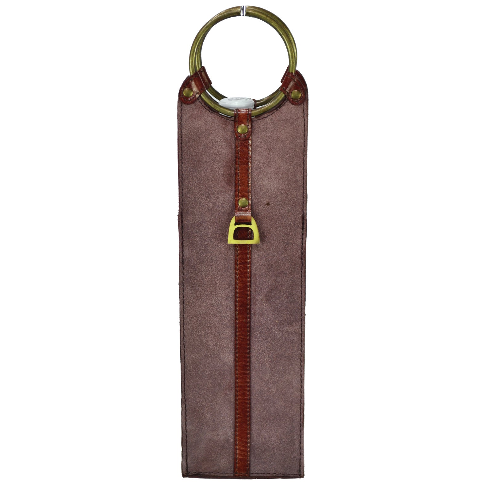 Single Wine Holder W/ Ring Handles Leather Suede (3 Colors to Choose)