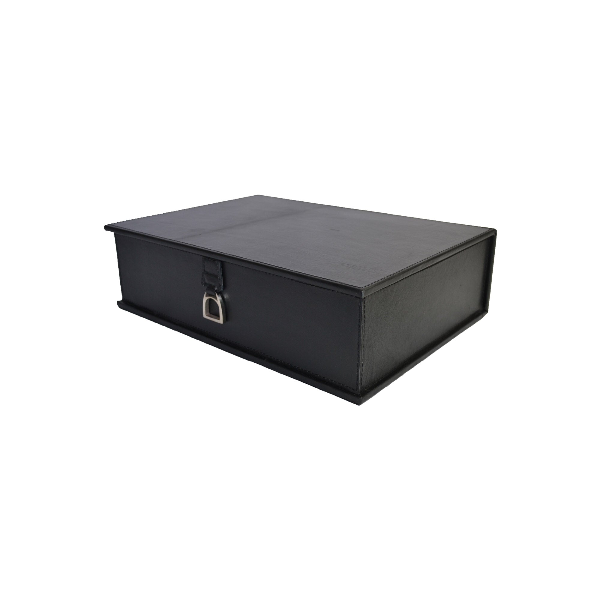 Sleek Stirrup Handle Leather Trinket Box (Available in 3 Colors)