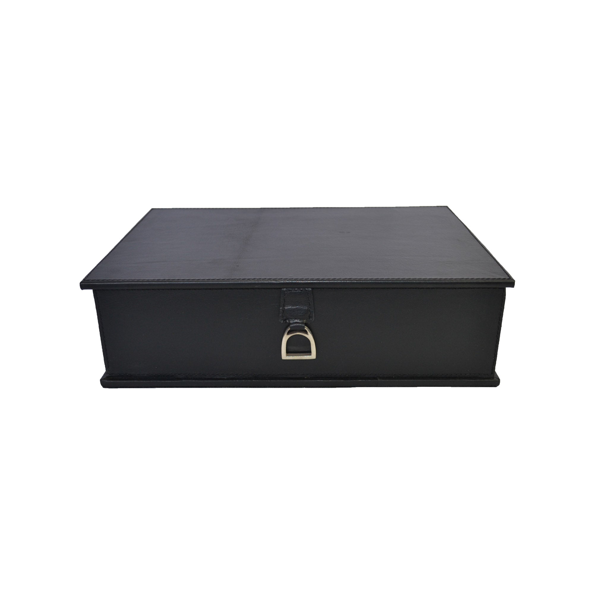 Sleek Stirrup Handle Leather Trinket Box (Available in 3 Colors)