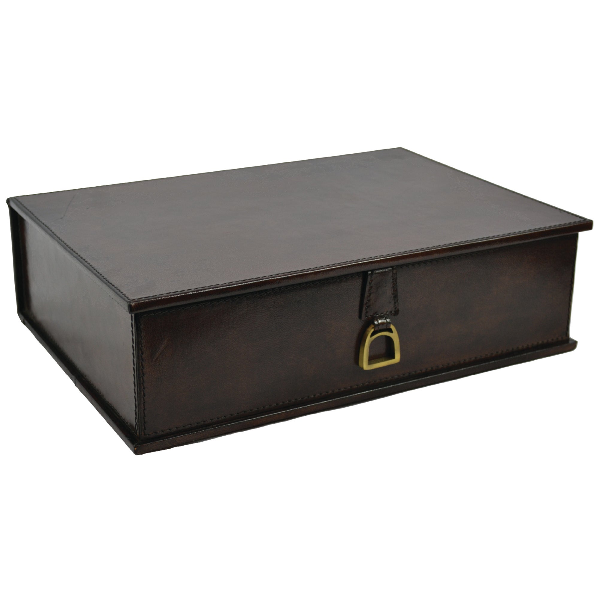 Sleek Stirrup Handle Leather Trinket Box (Available in 3 Colors)