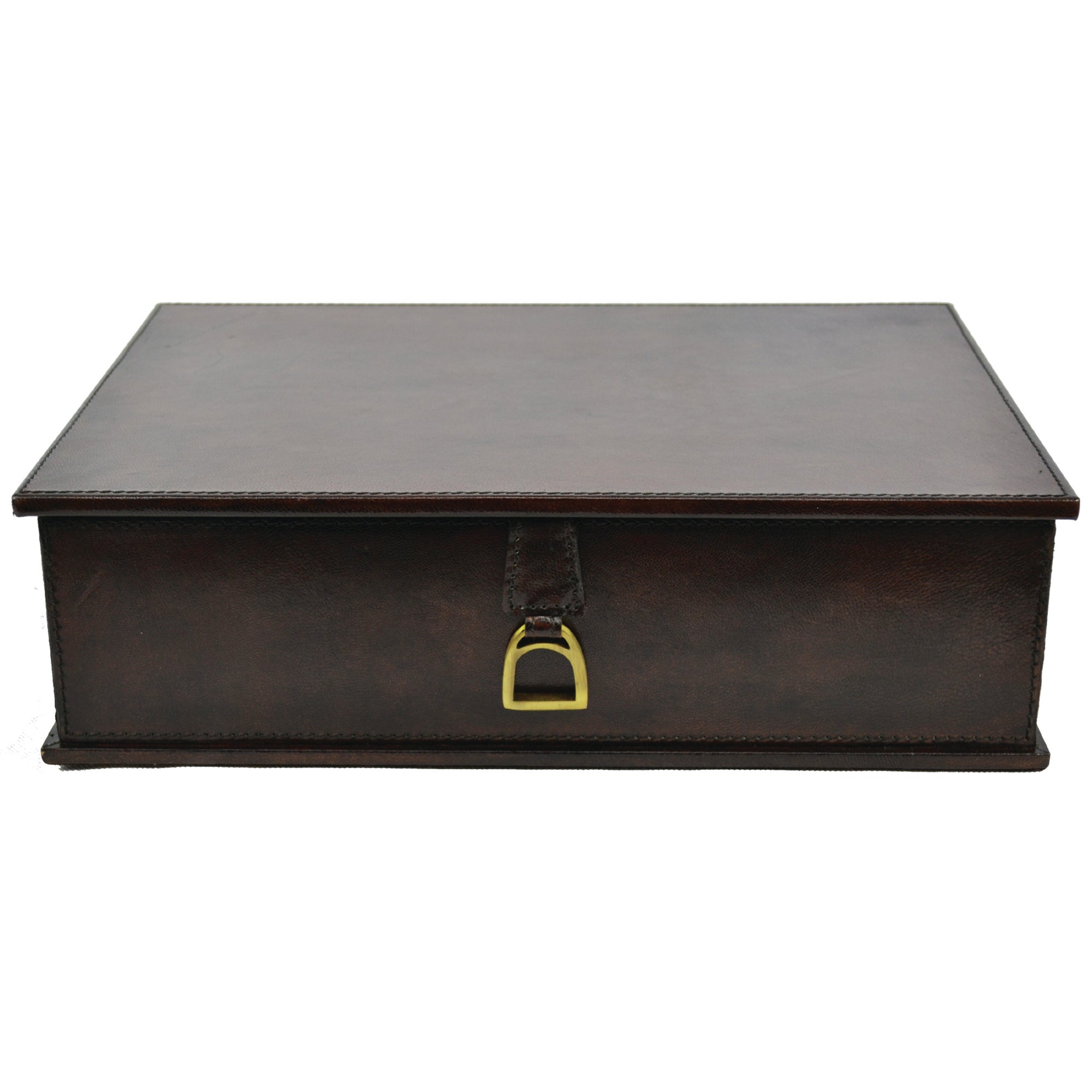 Sleek Stirrup Handle Leather Trinket Box (Available in 3 Colors)