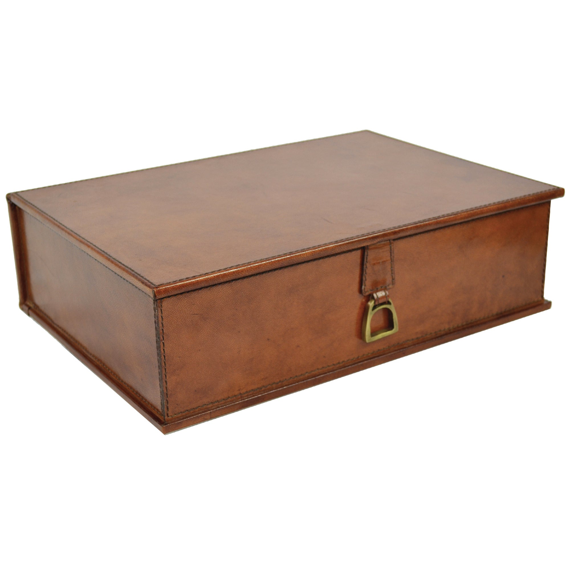 Sleek Stirrup Handle Leather Trinket Box (Available in 3 Colors)