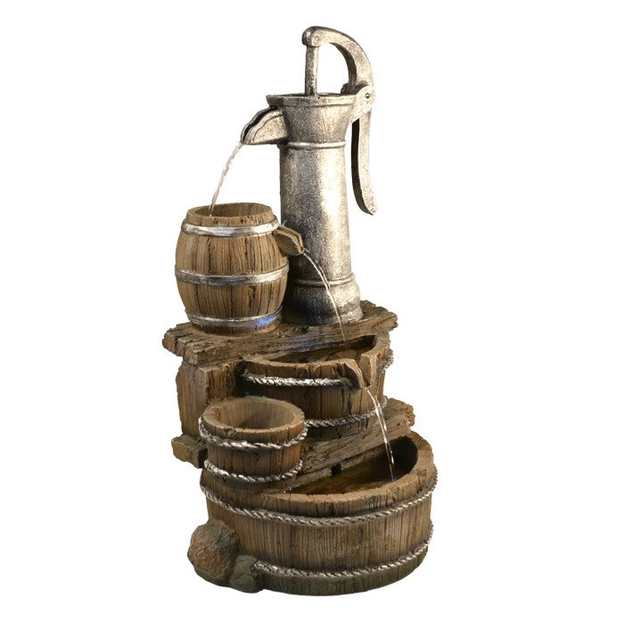 Tap on Wooden Buckets Water Fountain