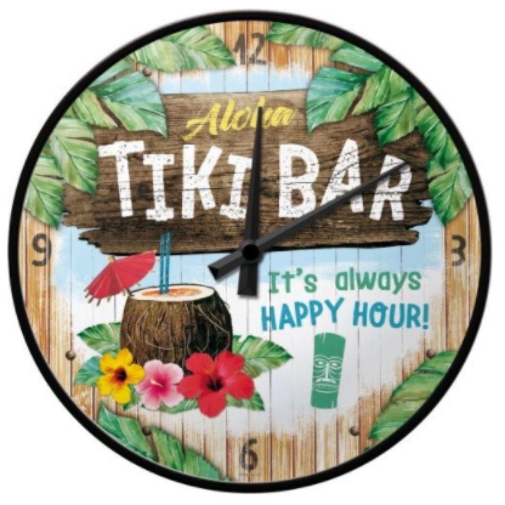 Aloha Tiki Bar Wall Clock