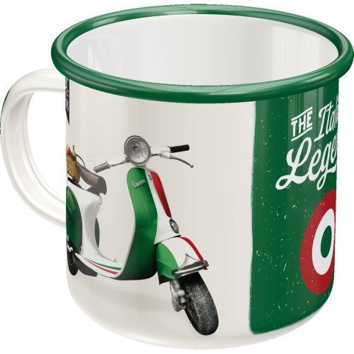 Vespa Italian Legend Enamel Coffee Mug