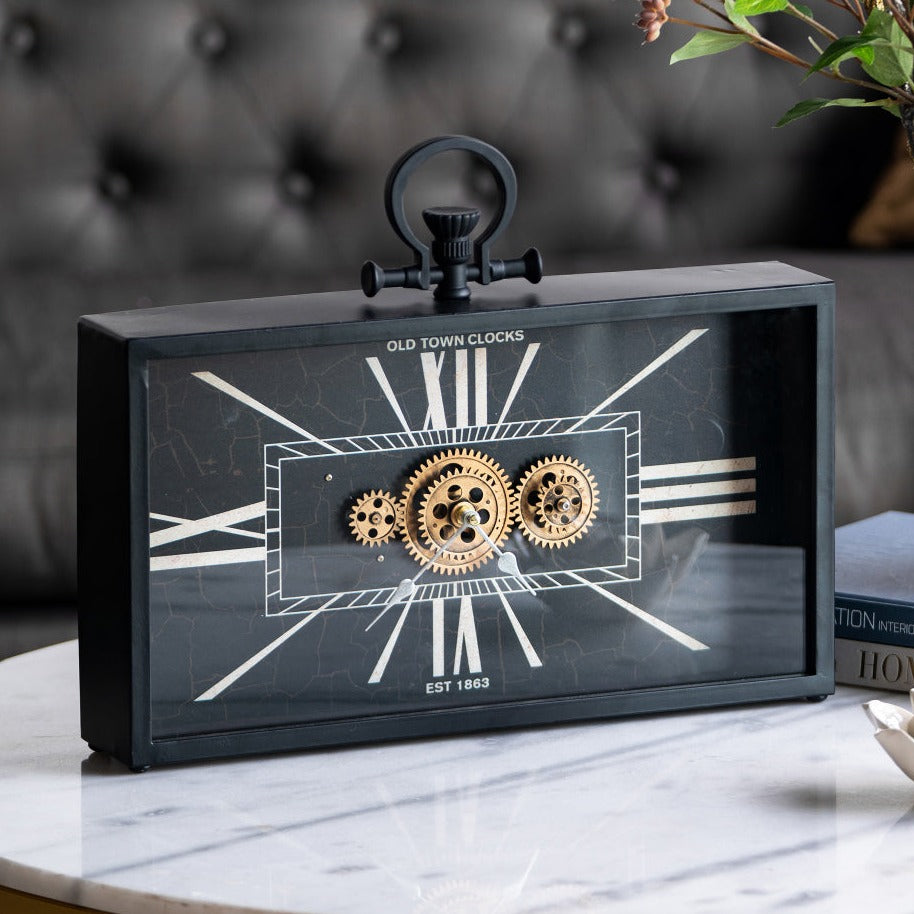 Vintage Mechanical Gear Mantel Clock