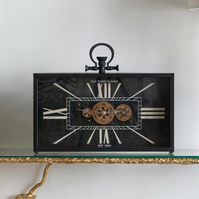 Vintage Mechanical Gear Mantel Clock