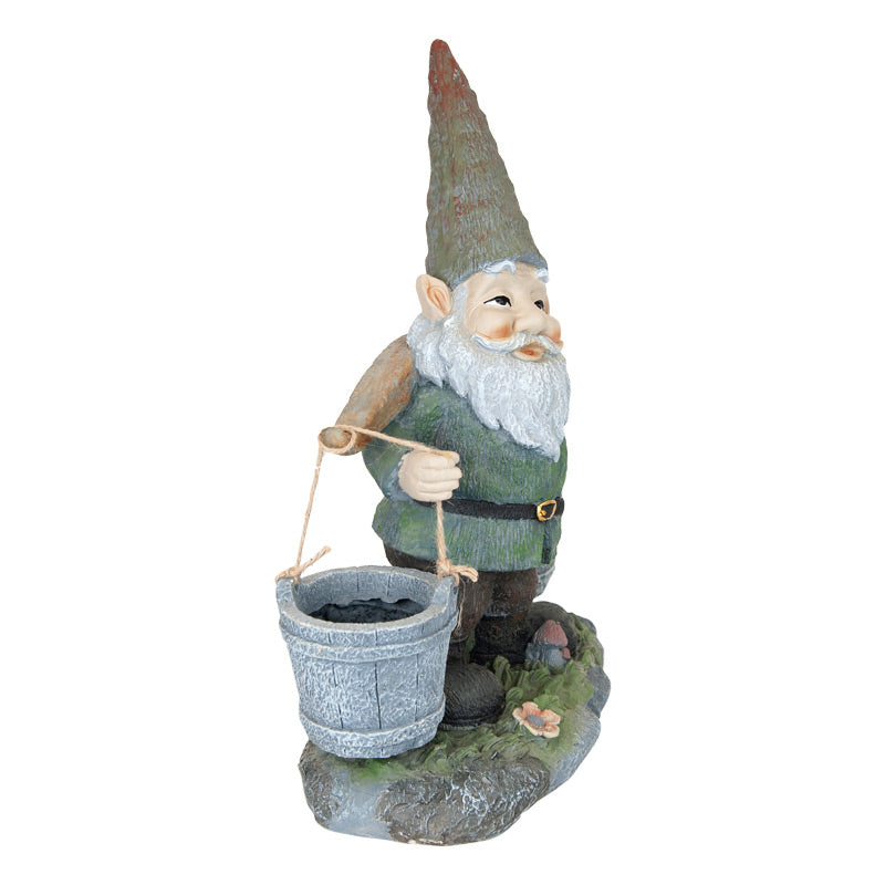 Vivid Water Picking Gnome Planters Statue