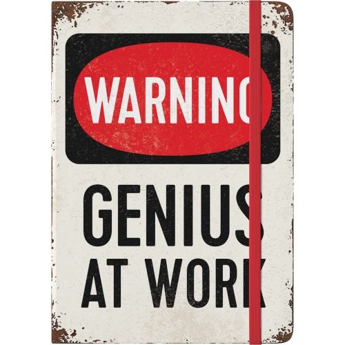 "Warning Genius At Work" A5 128 Pages Notebook