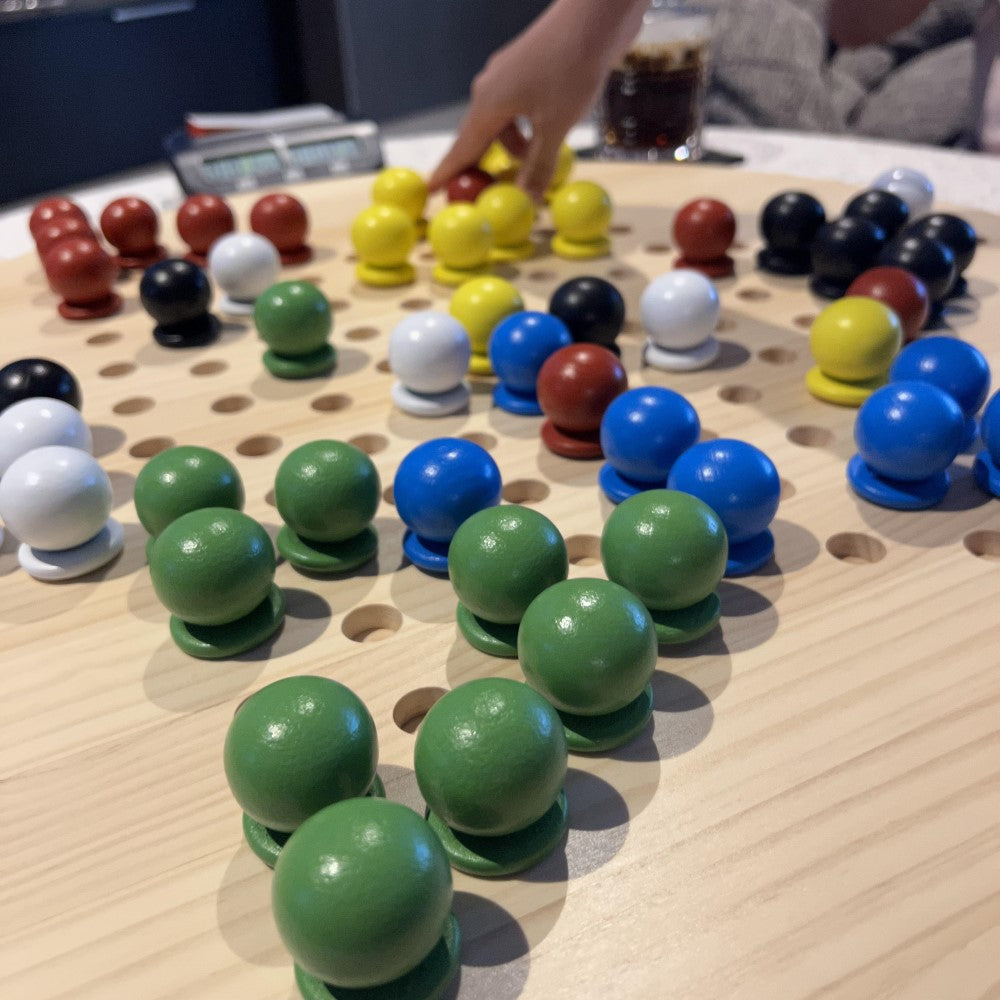 Wooden Giant Chinese Checkers & Solitaire Game 60cms