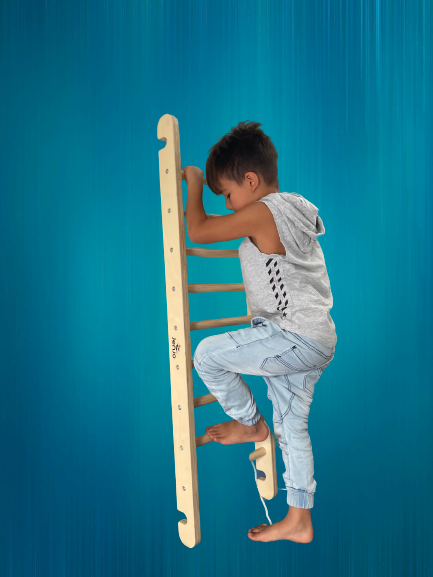 Kids Climbing Hardwood Ladder 120x38cm With 9 Dowels