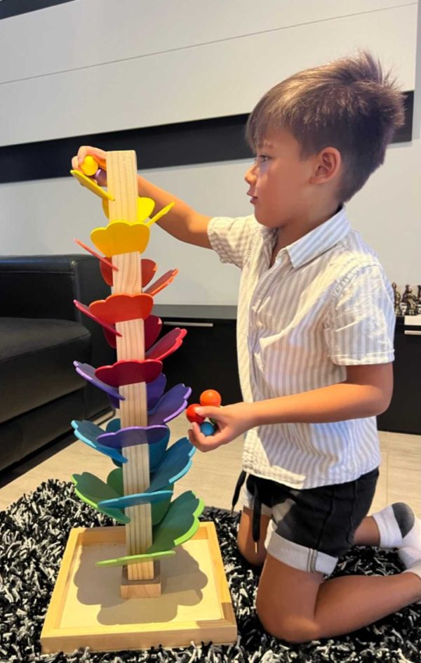 Marble Tree Run 75cm High With Wooden Base