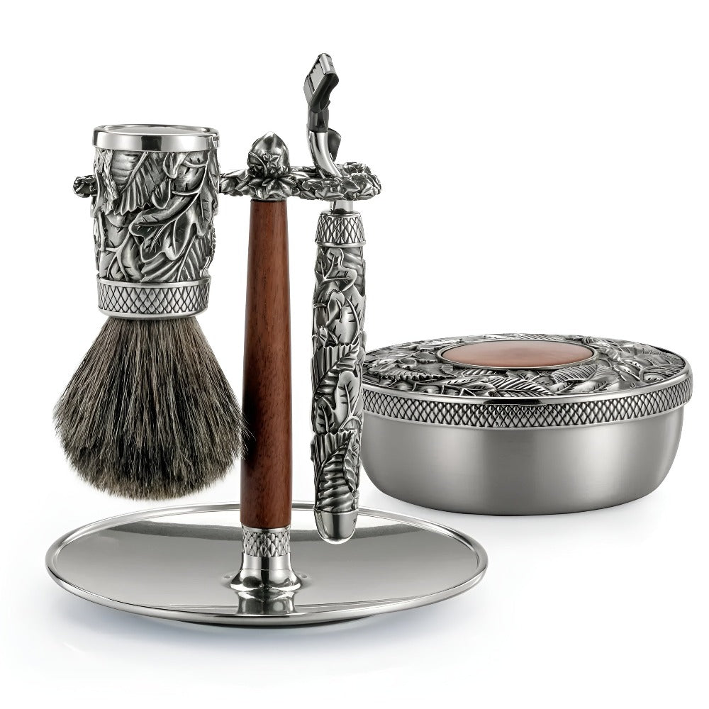 Royal Selangor Woodland Gift-boxed Men's Pewter Shaving Set