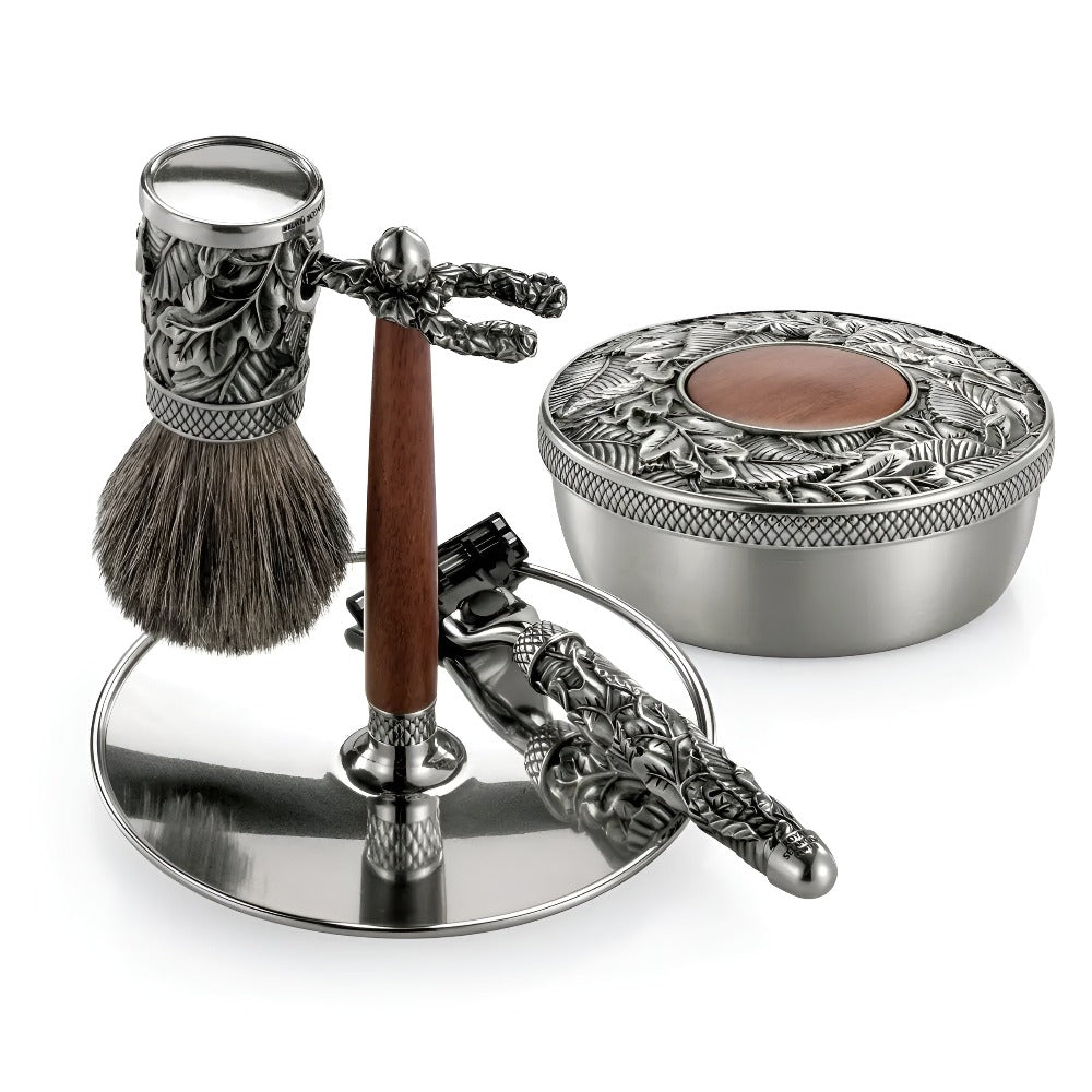 Royal Selangor Woodland Gift-boxed Men's Pewter Shaving Set