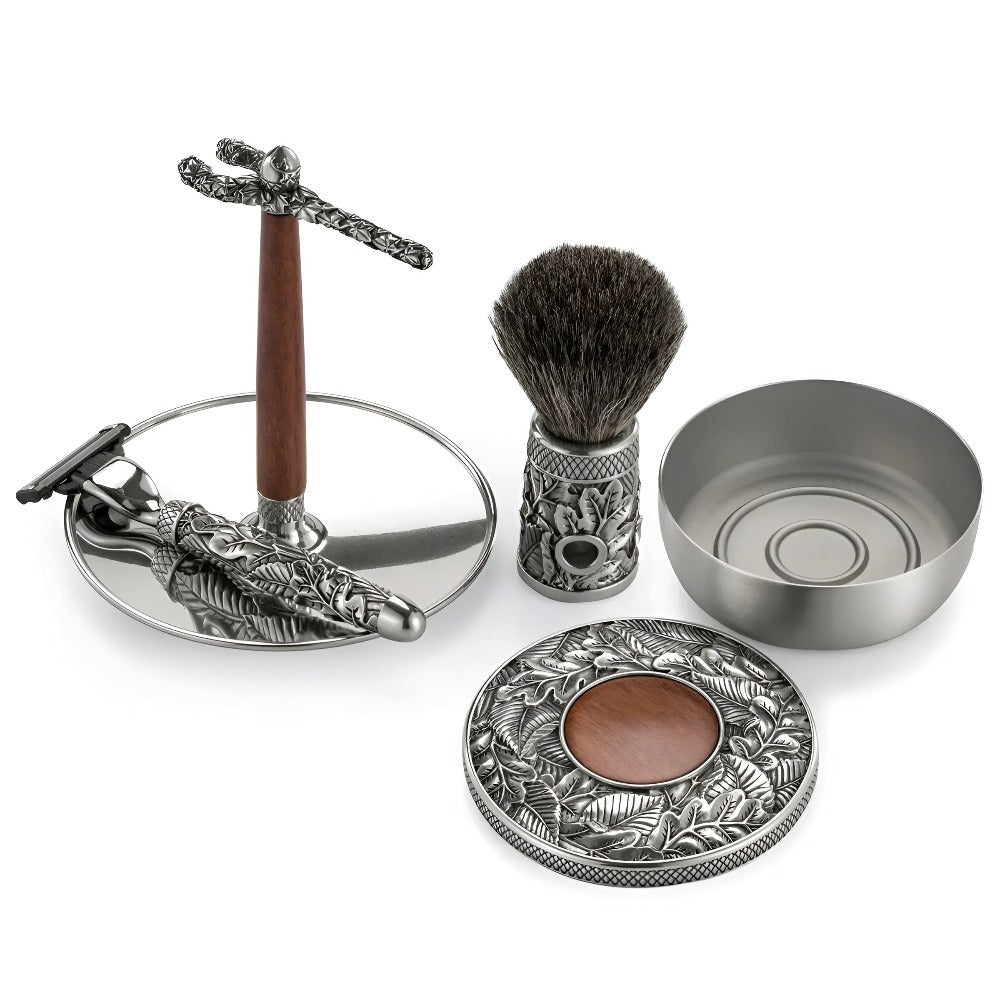 Royal Selangor Woodland Gift-boxed Men's Pewter Shaving Set