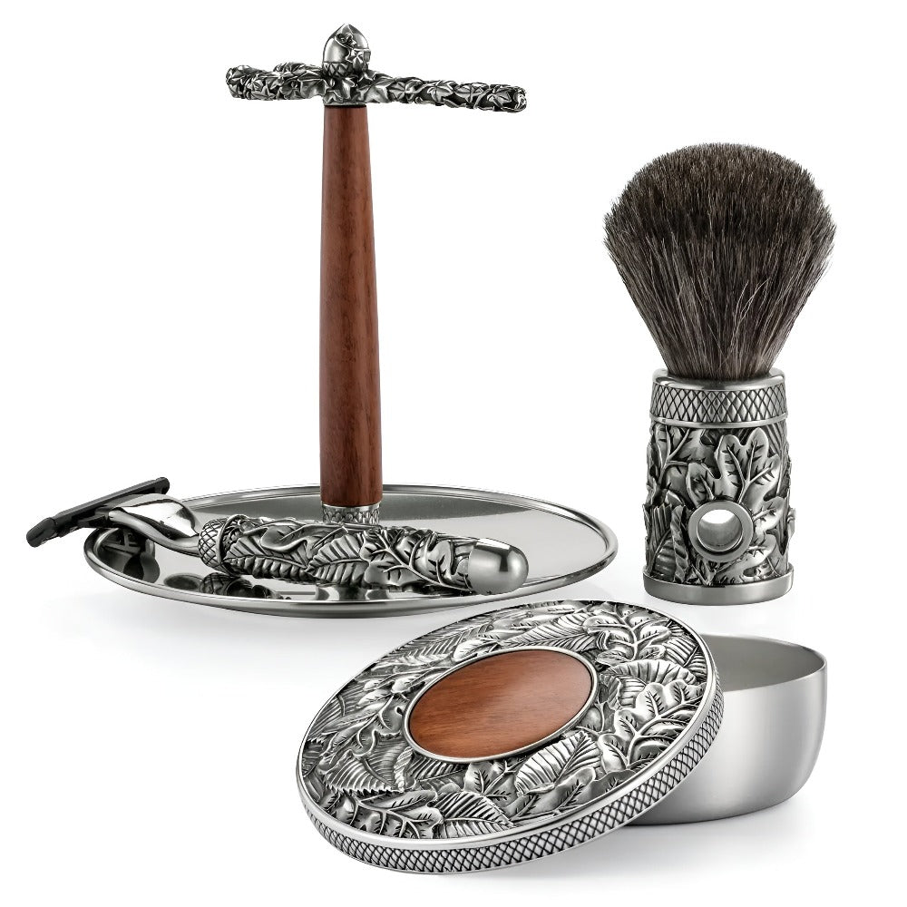 Royal Selangor Woodland Gift-boxed Men's Pewter Shaving Set