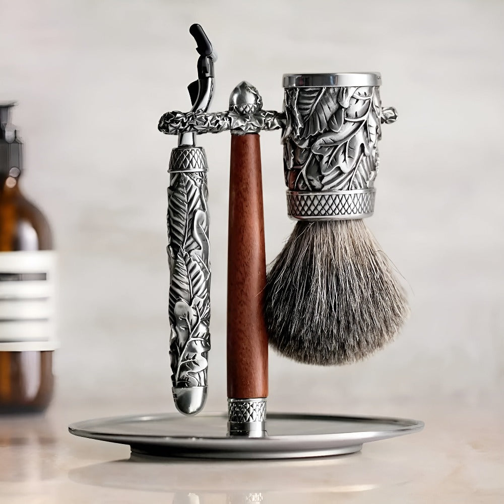 Royal Selangor Woodland Gift-boxed Men's Pewter Shaving Set