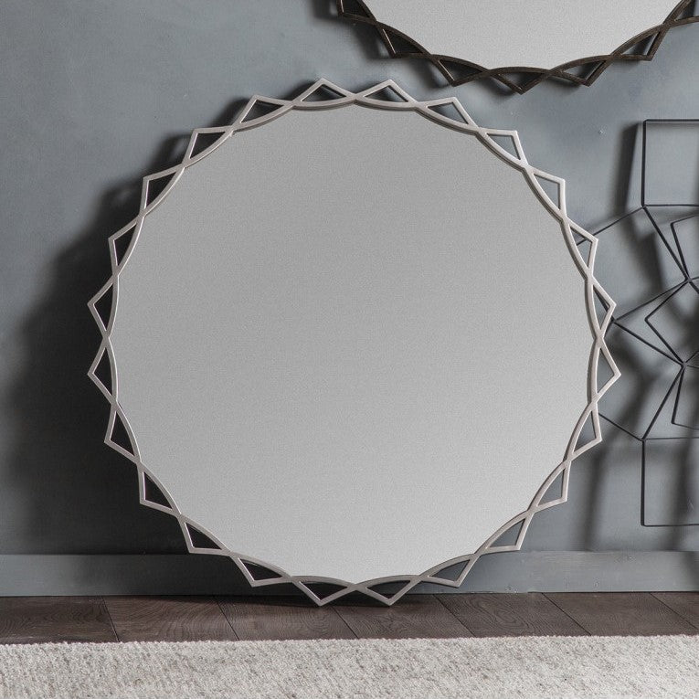 Olivia Unique Designer Silver Frame Mirror 92cms