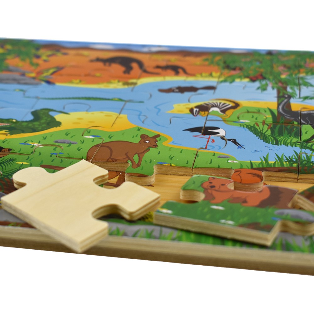 24 Pcs Australian Animals and Names Jigsaw Puzzle
