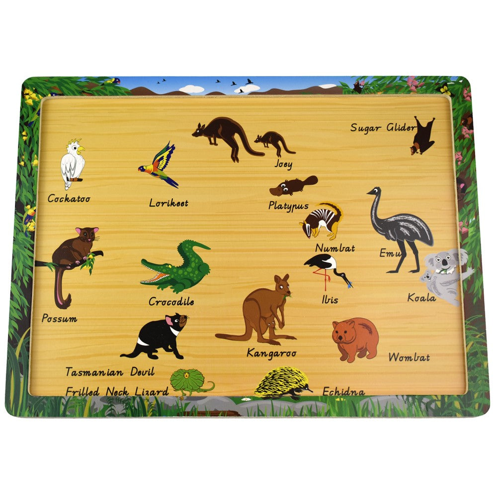 24 Pcs Australian Animals and Names Jigsaw Puzzle