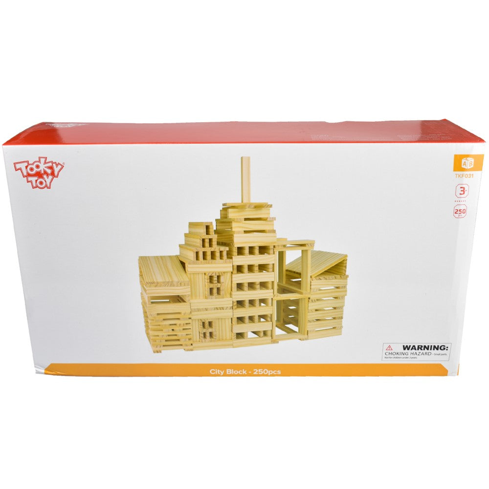250 Pcs Wooden Block City Construction Set